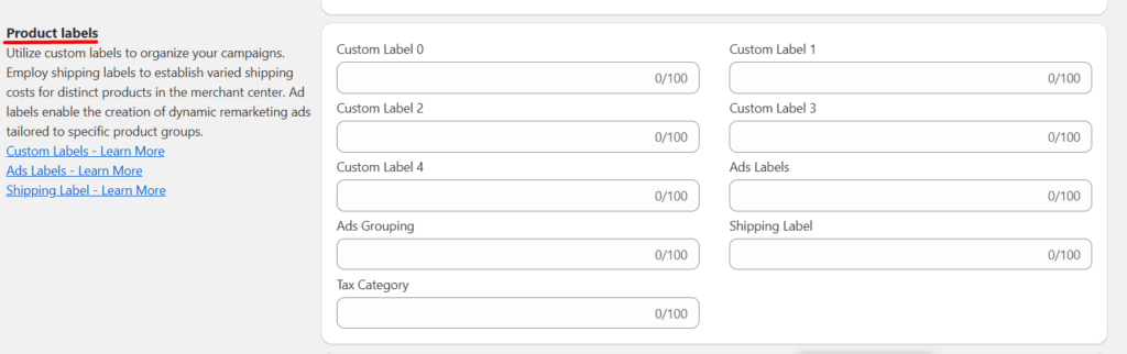 Custom labels in Wixpa 