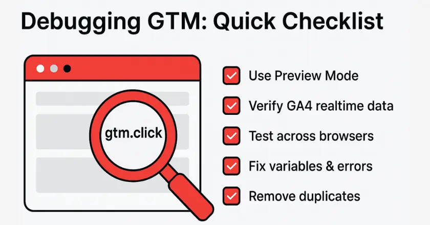GTM Event Tracking debugging