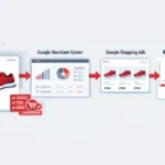Google Shopping feed conversion optimization process improving ROAS and product visibility.